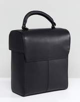 Thumbnail for your product : ASOS Design DESIGN leather push lock lid cross body