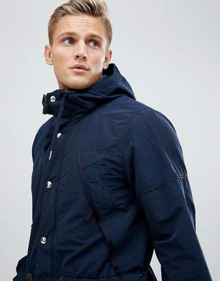Abercrombie & Fitch lightweight hooded parka in navy