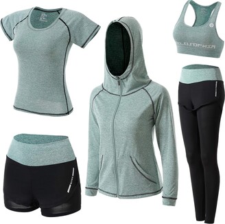 Women's sportswear Gym Workout Clothes 5 Piece Set for Sports Bra