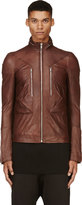 Thumbnail for your product : Rick Owens Mahogany Brown Leather Vicious Bomber