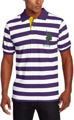 U.S. Polo Assn. Men's Two Color Bengal Stripe Pique Polo Shirt