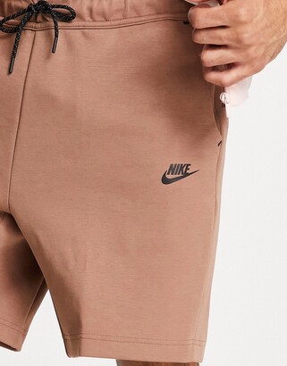 brown nike fleece shorts