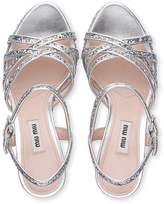Thumbnail for your product : Miu Miu glitter platform sandals