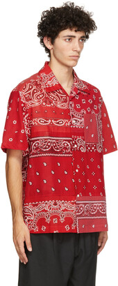 Children of the Discordance Red Vintage Bandana Patchwork Short Sleeve Shirt