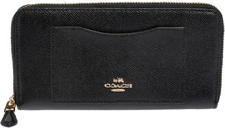 black coach wallet with silver hardware