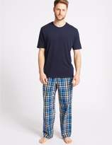 Thumbnail for your product : Marks and Spencer Pure Cotton Checked Pyjama Set
