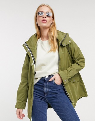 Only awesome parka coat in khaki