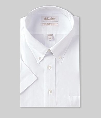 Roundtree & Yorke Gold Label Roundtree Yorke Big Tall Non-Iron Button-Down Collar Short-Sleeve Dress Shirt