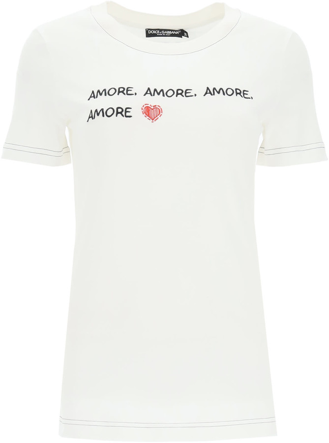 Dolce & Gabbana Amore T-shirt With Logo Embroidery - ShopStyle