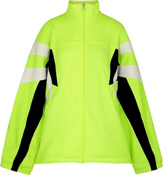 Balenciaga Neon Yellow Panelled Fleece Jacket - ShopStyle