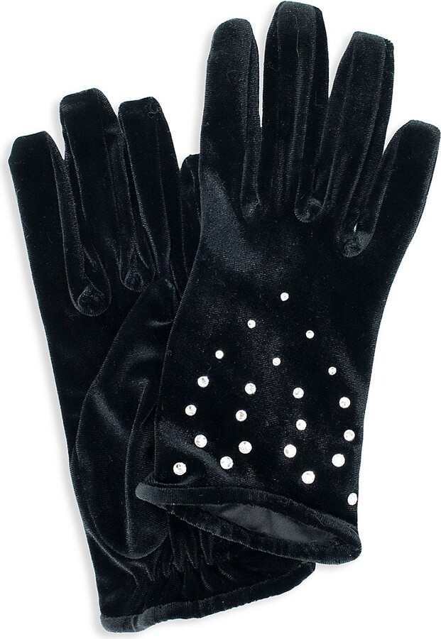 Crystal Stretch Velvet Gloves