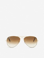 Thumbnail for your product : Ray-Ban Original aviator metal-frame sunglasses with brown gradient lenses RB3025 58