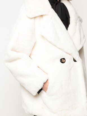 Apparis Anais double-breasted faux-fur peacoat