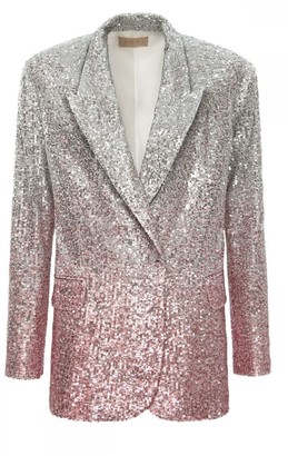 silver short dressy jacket
