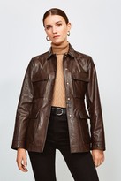 Thumbnail for your product : Karen Millen Leather belted Safari Jacket