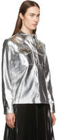 Thumbnail for your product : MSGM Silver Faux-Leather Button Down Shirt