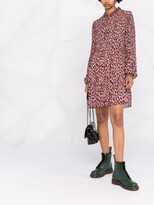 Thumbnail for your product : Liu Jo Leopard-Print Long-Sleeve Shirt Dress
