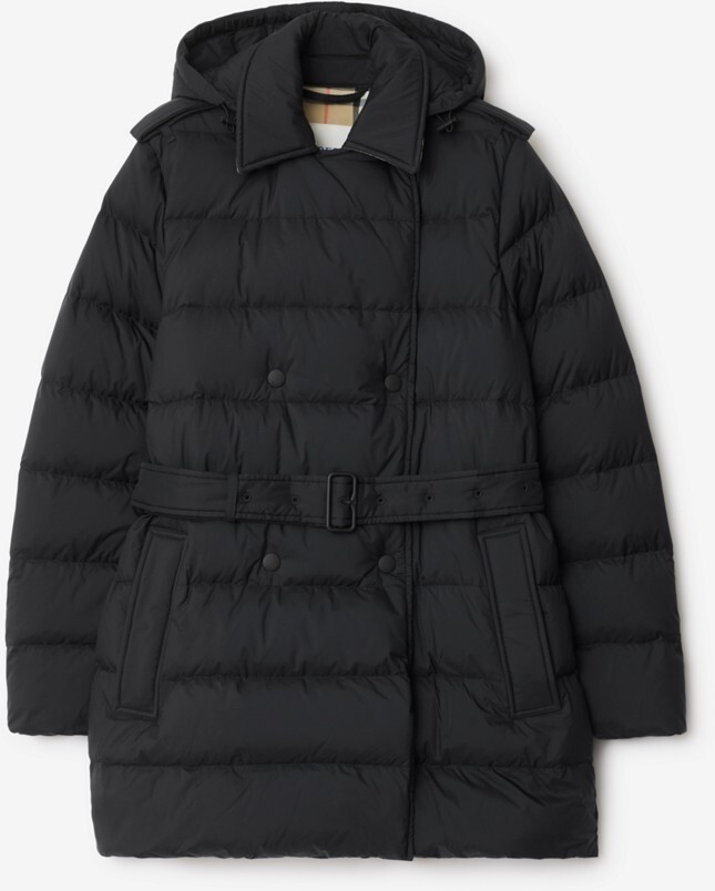 Burberry Short Nylon Hooded Puffer Coat Size: XS