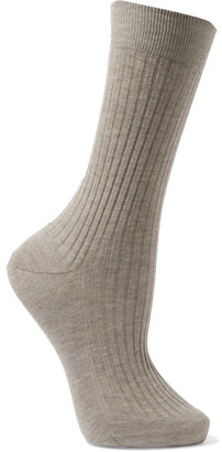 Maria La Rosa Ribbed Organic Cotton Socks - Gray