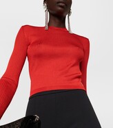 Thumbnail for your product : Saint Laurent Ribbed-knit logo sweater