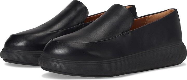FitFlop Iq-comff Leather Loafers Women's Flat Shoes All Black : 5 M (B)