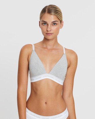 Calvin Klein Women's Grey Bras One Average Full Figure Triangle Bralette - Size M at The Iconic