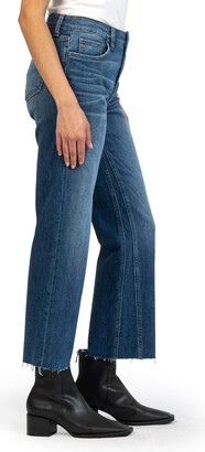 KUT from the Kloth Kelsey Fab Ab High Waist Raw Hem Ankle Flare Jeans