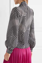 Thumbnail for your product : Co Pussy-bow Polka-dot Silk Crepe De Chine Blouse - Black