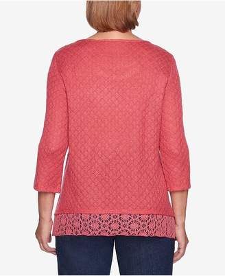Alfred Dunner News Flash Lace & Appliqué Tunic Top