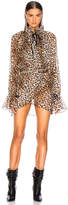 Thumbnail for your product : Redemption for FWRD Wrap Front Dress in Leopard | FWRD