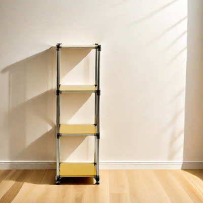 SnugglySolace Yellow 4 - Tier Heavy Duty Stainless Steel Storage Shelving Unit For Indoor And Outdoor Spaces 100Lbs/Shelf 48.25\