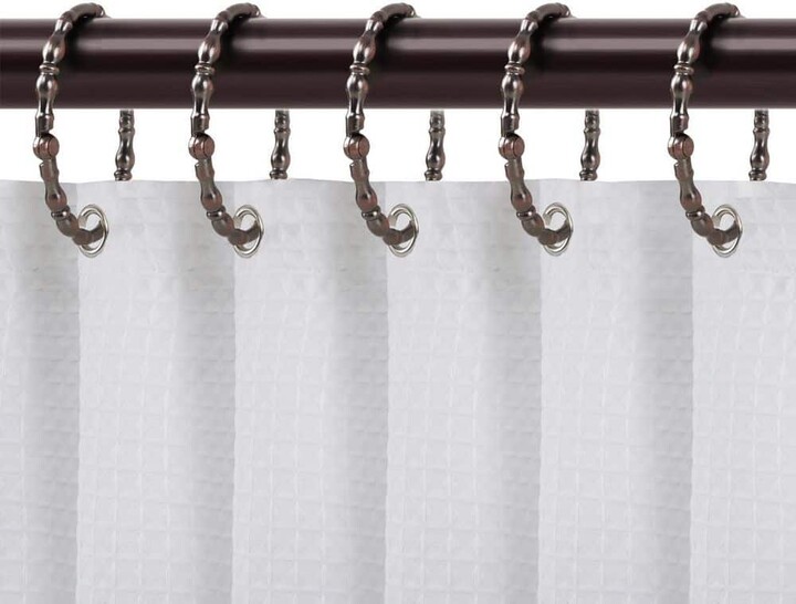 Utopia Alley Oval Shape Shower Curtain Rings for Bathroom, Rustproof Zinc Shower Curtain Hooks Rings, Set of 12, Oil Rubbed Bronze