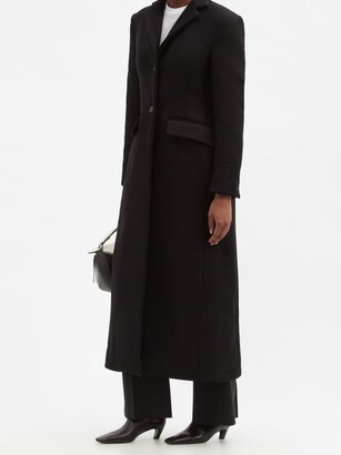 Michelle Waugh The Cecilia Single-breasted Wool-blend Coat - Black