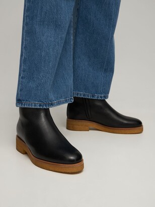 The Row 30mm Boris Grained Leather Ankle Boots