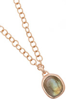 Thumbnail for your product : Monica Vinader Siren Medium Bezel rose gold-plated labradorite necklace