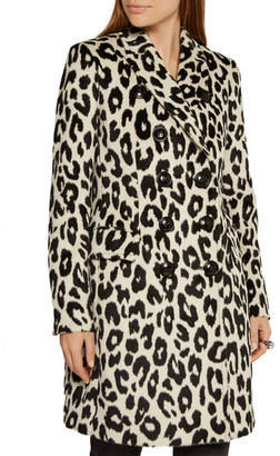 Burberry Plaistow Leopard-Print Llama Hair And Wool-Blend Trench Coat