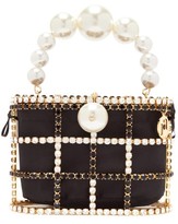 Thumbnail for your product : Rosantica Holli Crystal-cage And Satin Bag - Black White