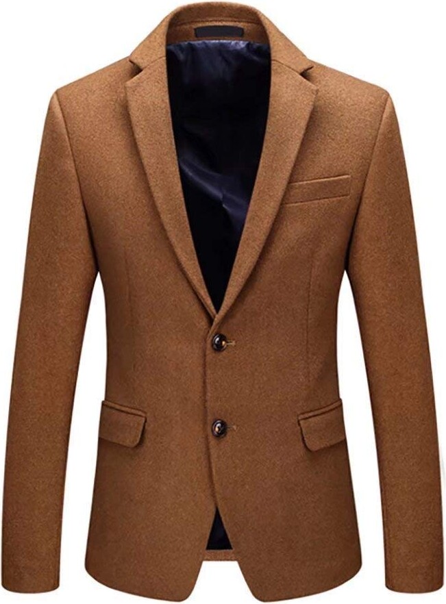 iHAZA Men Solid Blazer 3 Button Sport Long Sleeve Casual Suit Slim Fit Jacket Coat 