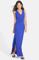 Thumbnail for your product : Laundry by Shelli Segal Embellished Racerback Jersey Gown