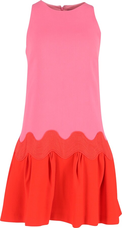 032c Lela Rose Colorblock Mini Dress in Pink Polyester