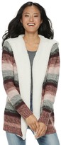 Thumbnail for your product : Almost Famous Juniors' Sherpa-Lined Hooded Cardigan