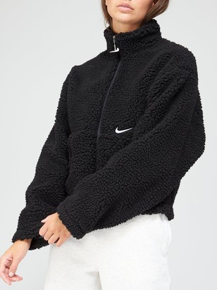 Nike Nsw Swoosh Sherpa Fleece - Black - ShopStyle Activewear Jackets