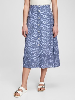 gap button front skirt