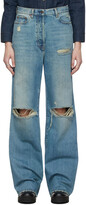 Thumbnail for your product : Gucci Blue Eco-Washed Organic Denim Ripped Jeans