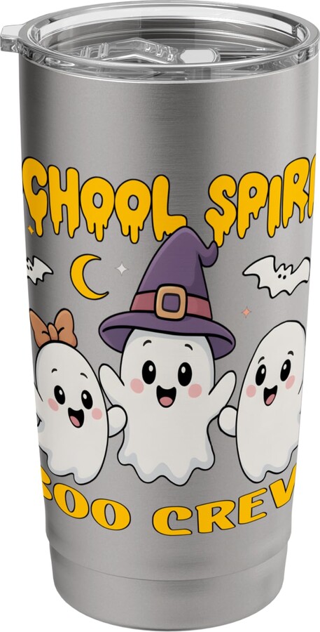 Funny Back To School Spirit Halloween Ghost Squad School Spirit Boo Crew Funny Back To School Ghost Matching Stainless Steel Insulated Tumbler