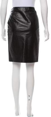 Ralph Lauren Collection Leather Knee-Length Skirt