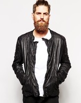 Thumbnail for your product : Scotch & Soda Leather Jacket - Black