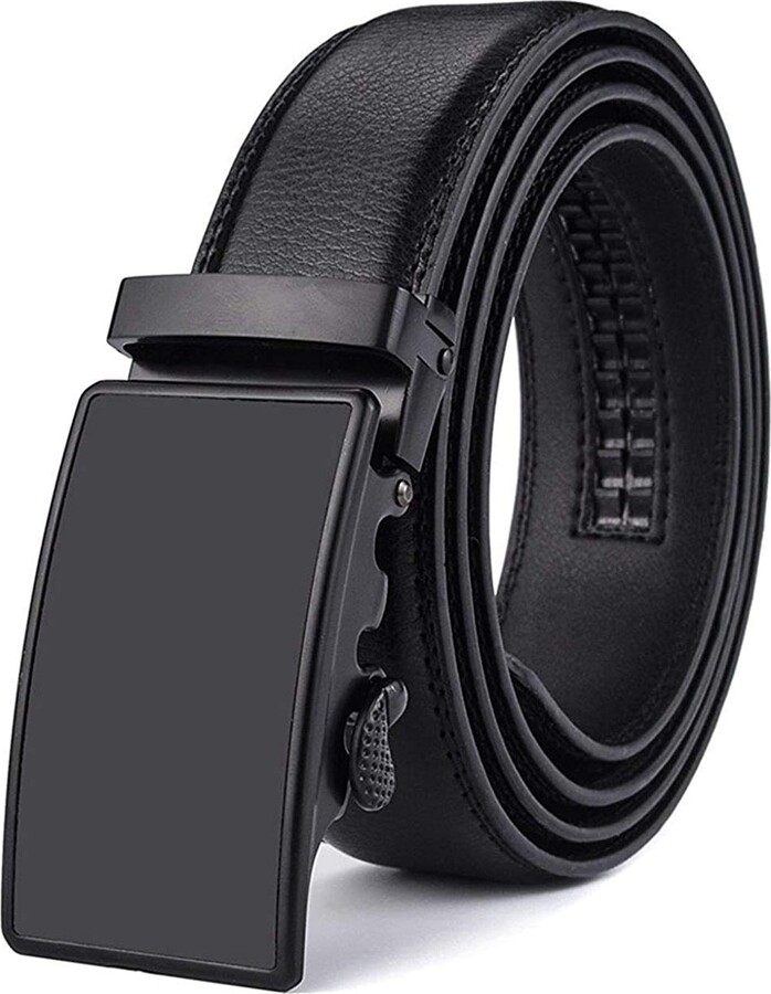 Xhtang Men's Adjustable Leather Ratchet Belt Automatic Buckle - ShopStyle