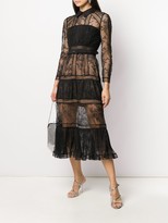 Thumbnail for your product : Self-Portrait Sheer Lace Panelled Shirt Dress