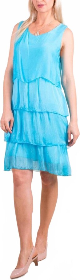 GIGI MODA Sora Silk Dress In Turquoise